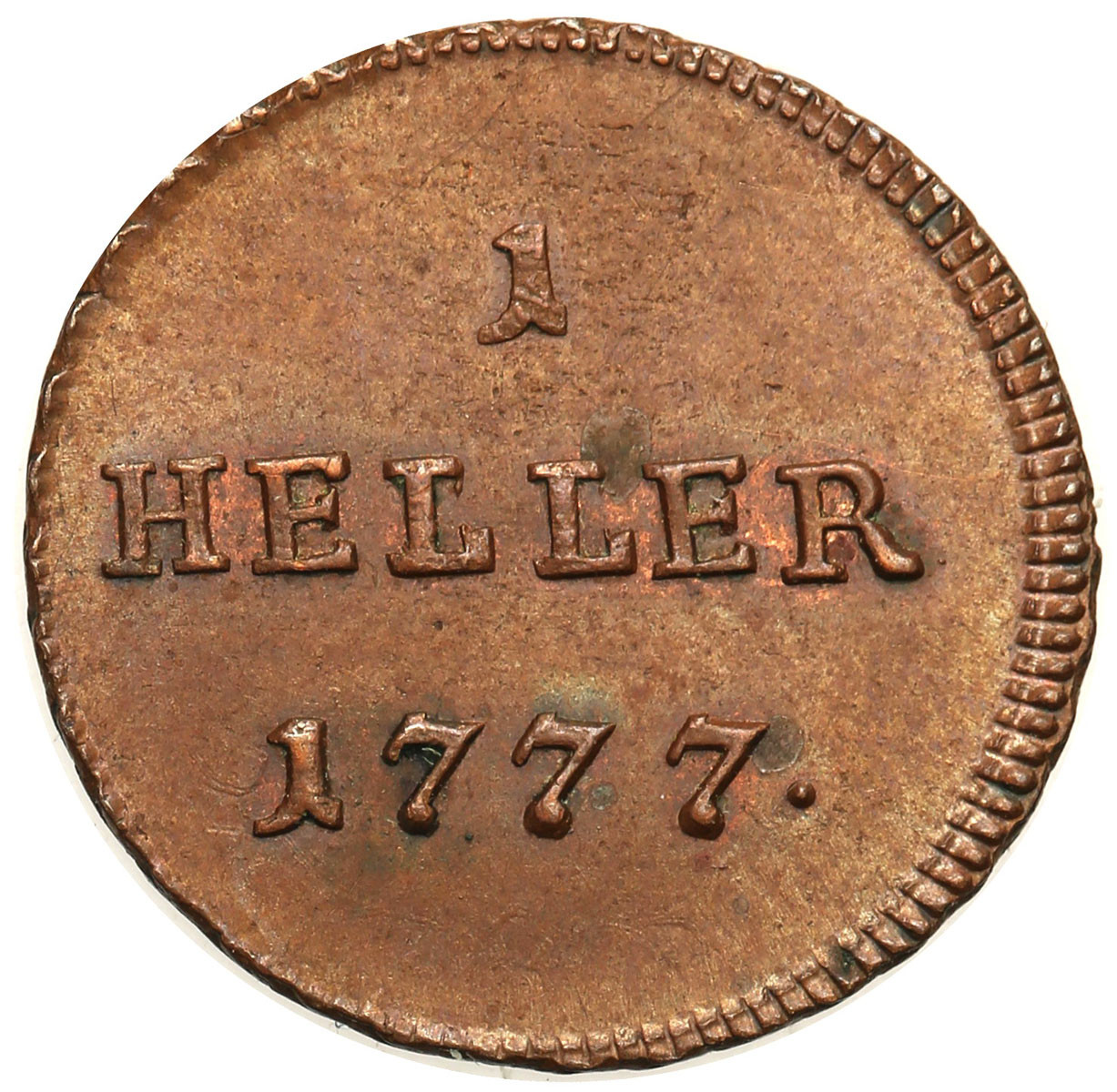 Austria. Maria Teresa (1740-1780). 1 heller 1777, Wiedeń